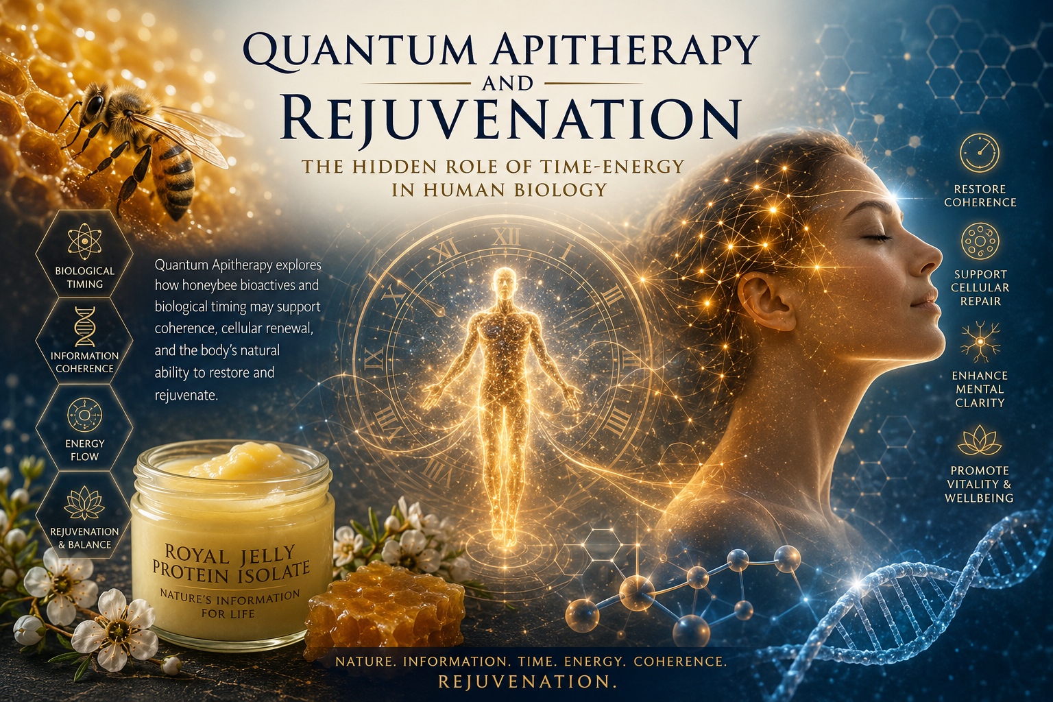Quantum Apitherapy and Rejuvenation: The Hidden Role of Time-Energy in Human Biology