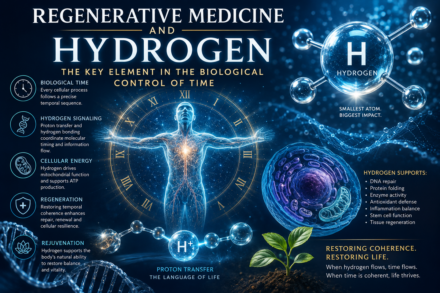 Regenerative Medicine and Hydrogen: The Hidden Controller of Biological Time