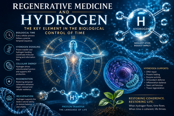 Regenerative Medicine and Hydrogen: The Hidden Controller of Biological Time