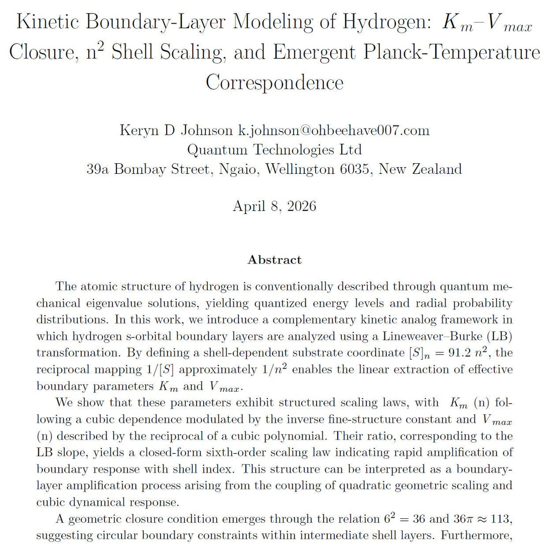 Hydrogen Boundary Layers | Rethinking Km and Vmax in Biology