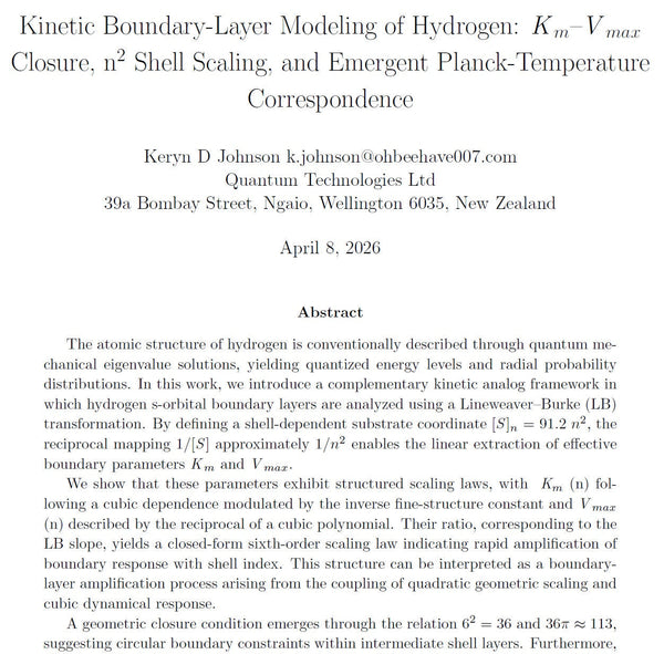 Hydrogen Boundary Layers | Rethinking Km and Vmax in Biology